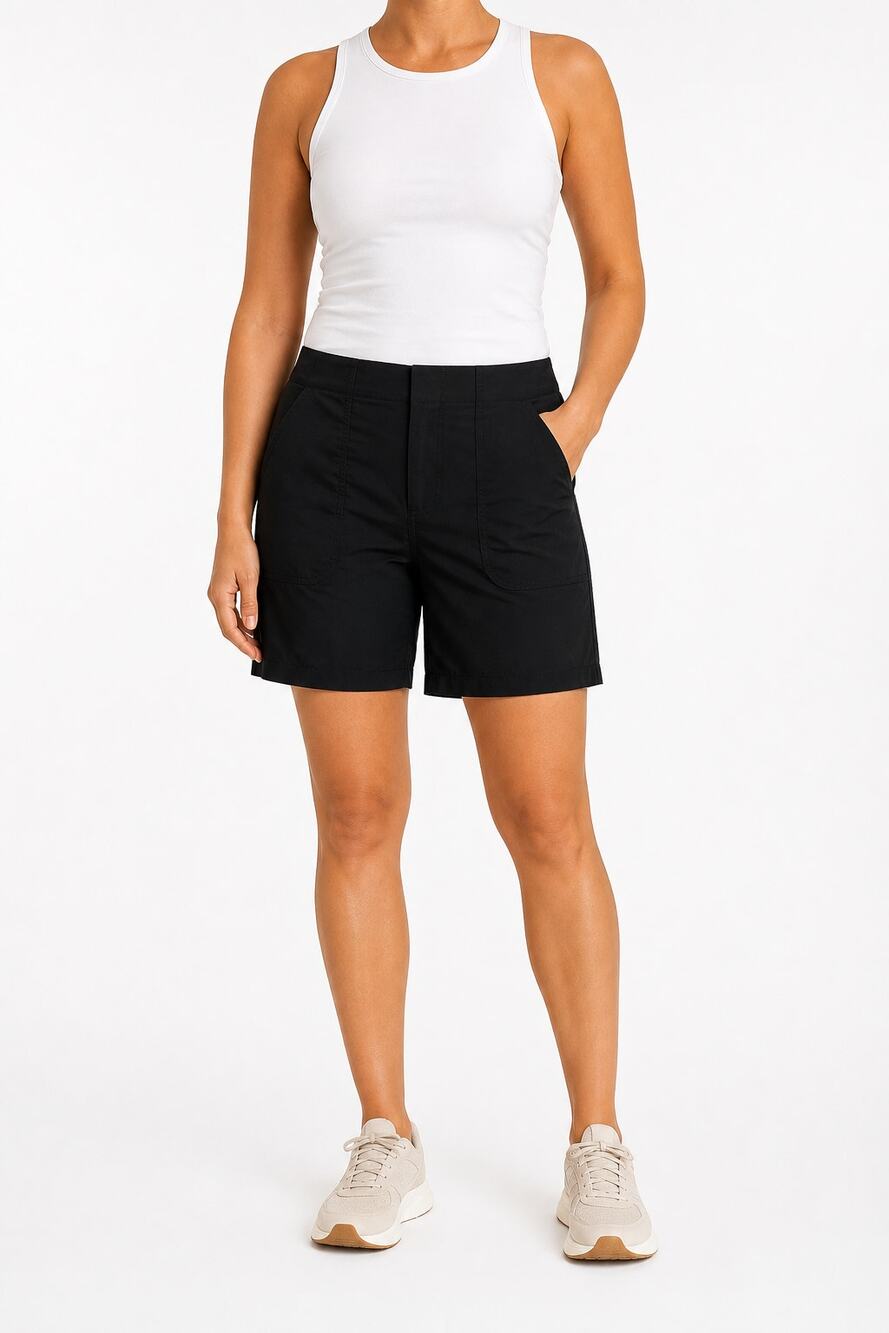 Eddie Bauer Women's Black Stretch Nylon Hiking Trekking Outdoors Shorts Size 10
